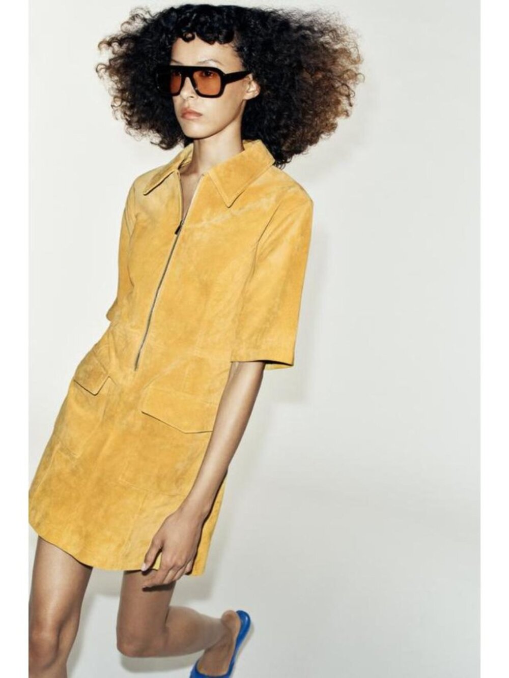 ZARA 100% LEATHER ZIP-UP MINI DRESS 3046/292/305